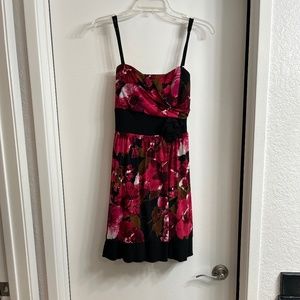 Pink floral dress- size large